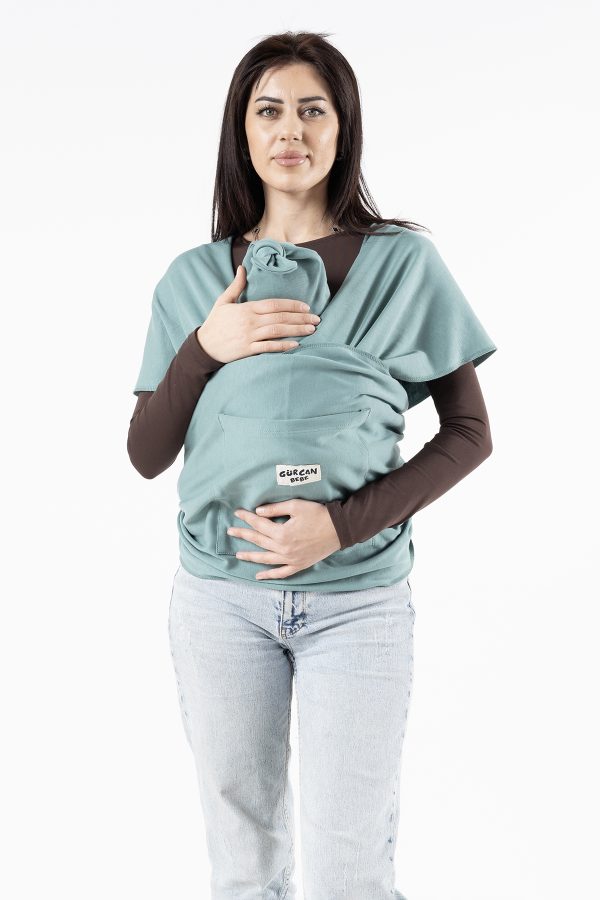 Gürcan Bebe Sling Anakucağı Cepli Bebek Taşıma Şalı – Şapka ve Torba