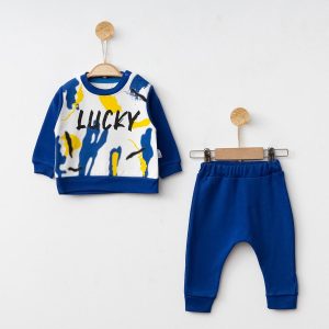 LUCKY BASKILI İKİLİ BEBE TAKIM