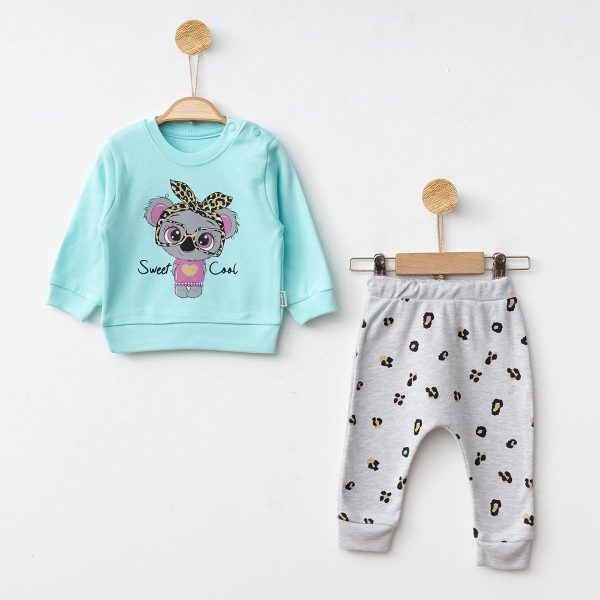SWEET COOL BASKILI İKİLİ BEBE TAKIM - Görsel 3