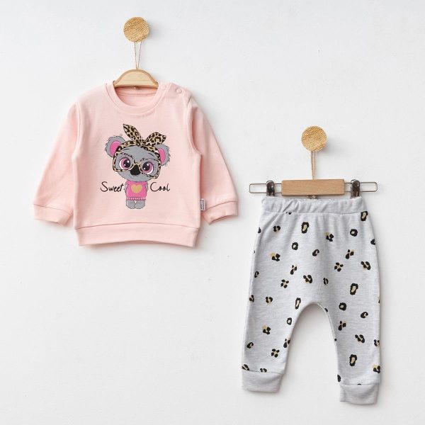 SWEET COOL BASKILI İKİLİ BEBE TAKIM - Görsel 4